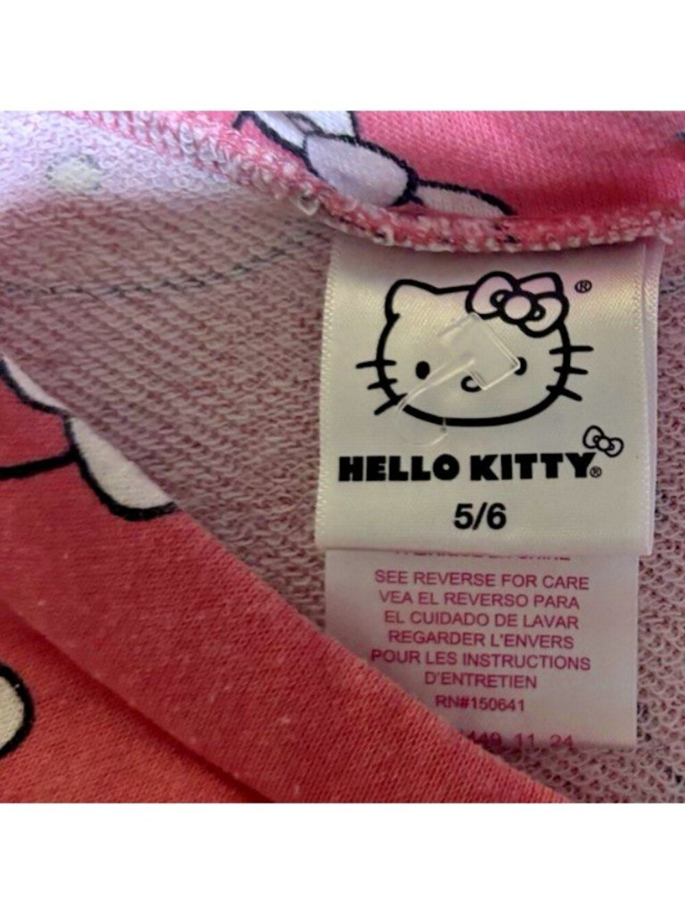Hello Kitty Girls 5/6 Pink Graphic T Shirt Sanrio Short Sleeve Cute Top - Picture 4 of 7